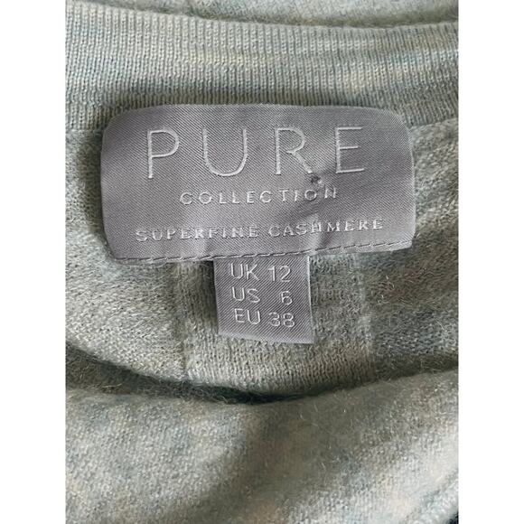 PURE Collection 100% Pure Superfine Cashmere Scoop Neck Cardigan Size 6 - Picture 13 of 15